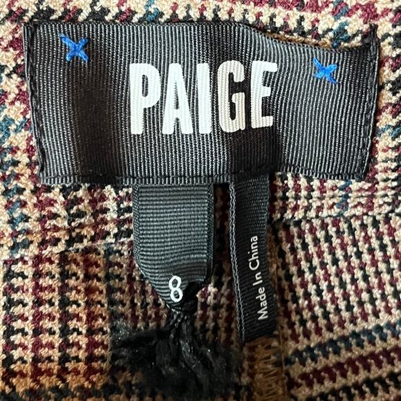 Paige Pants Claudine Houndstooth Plaid High Waist ankle flare size 8 - Picture 5 of 7